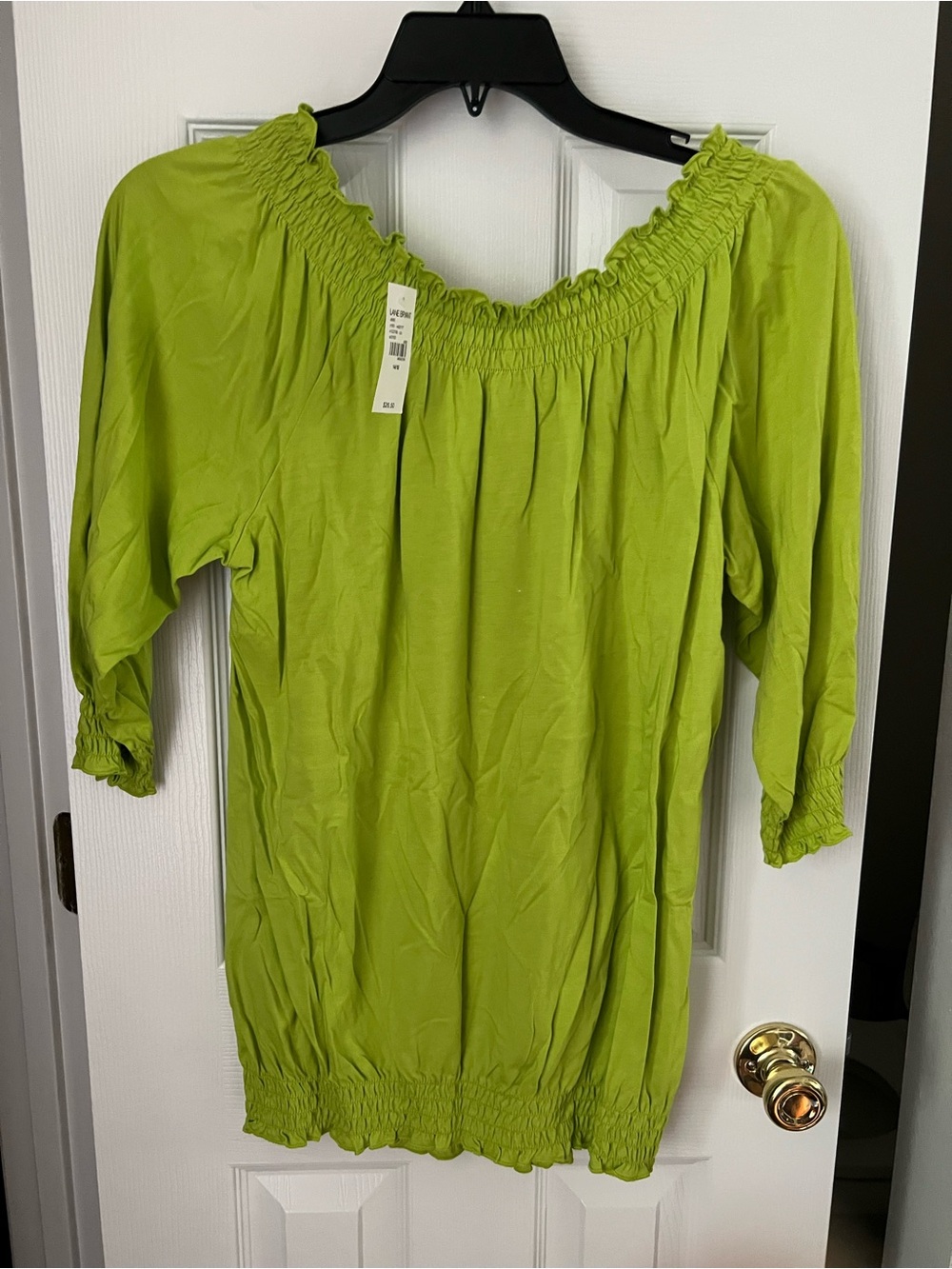 Lane Bryant Lime Green Smocked Tunic